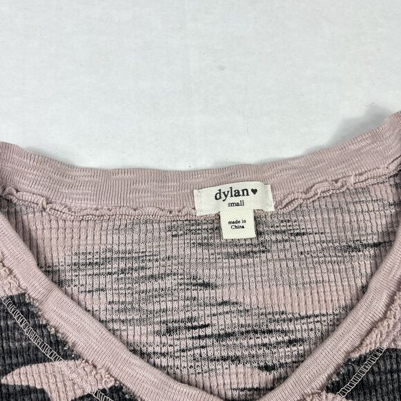 Dylan V-Neck Thermal Shirt Camouflage Asymmetric Raw Hem Streetwear Top SMALL - Picture 4 of 10